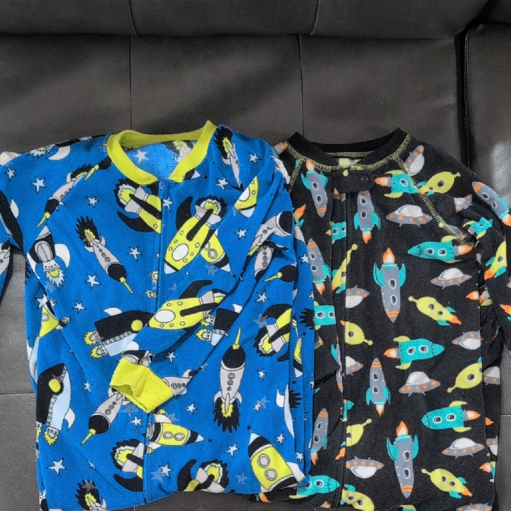 Carter's Rocket and Spaceship Pajama Set - Blue and Black